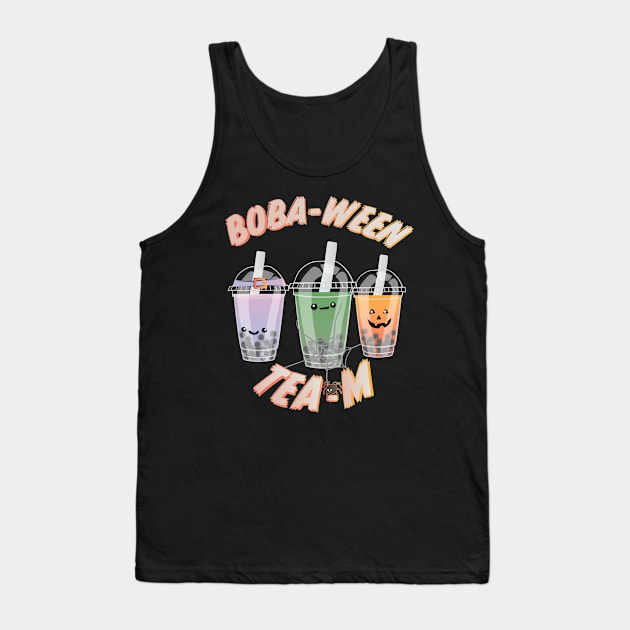 Boba Tea, Bubble Tea Halloween Team, Boba-ween Tea-m! Aesthetic Halloween design. Tank Top by YourGoods